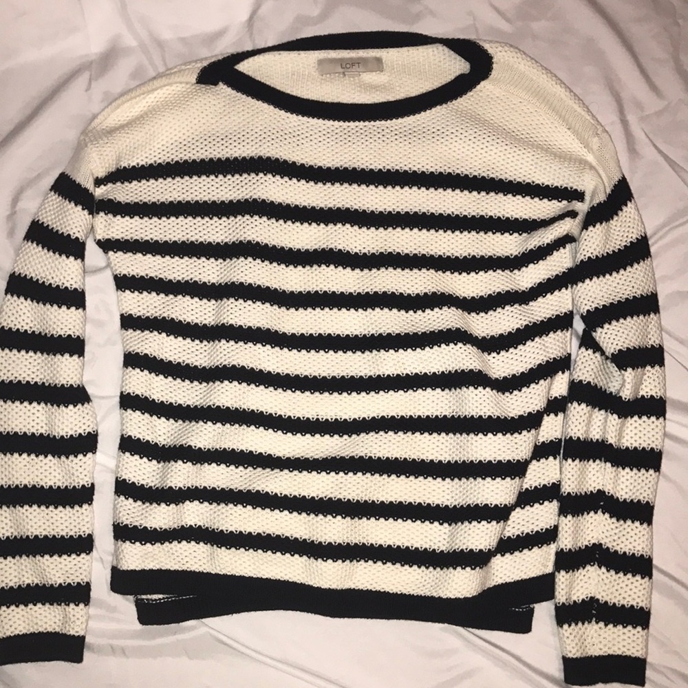 Striped loft sweater.